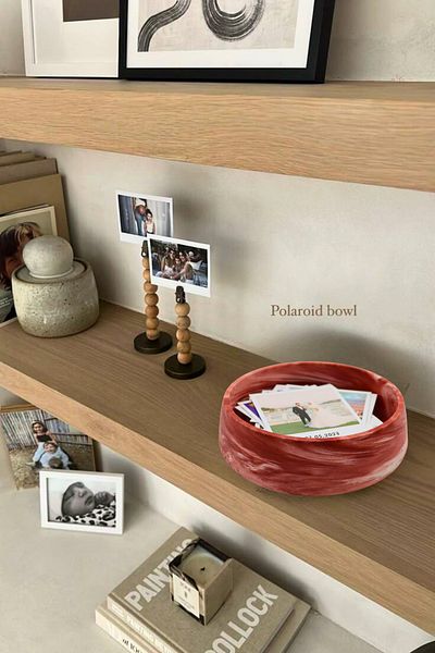 pamircandles Polaroid Bowl Keepsake Bowl Colorful Handmade Bowl for Pictures Coffee Table Decorative