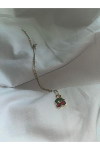EBAdizayn Women's Elegant Stylish Cherry Figured Bijoux Necklace