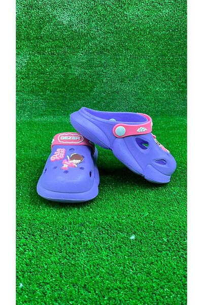 Moda Lime Girl Boy Baby Kids Cross Easy to Wear Non-Slip Sole Figured Slippers