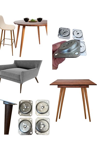 HAMADEX Aparatură de conectare metalică în unghi (INTRARE CU ȘURUB M8) 4 bucăți Mobilier, masă, scaun, asamblare măsuță de cafea