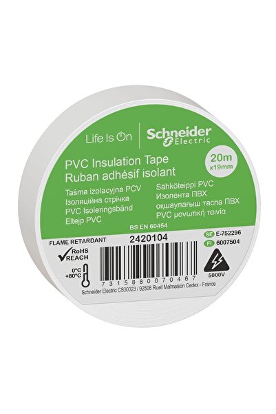 Genel Markalar Electric 2420104 Izole Bant Beyaz 19x20metre 8'li Paket