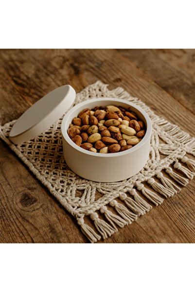 DemCey Home وعاء حجري لتناول الوجبات الخفيفة على شكل صندوق بيضاوي مع غطاء