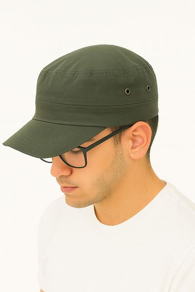 ZERAMİNE Khaki Men Castro Hat Fidel Castro Hat Cap