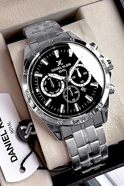Daniel Klein Men Wrist Watch 3 Atm Waterproof Silver Color Steel Band Bracelet Dke2004C7