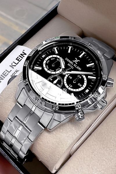 Daniel Klein Men Wrist Watch 3 Atm Waterproof Silver Color Steel Band Bracelet Dke2004C7