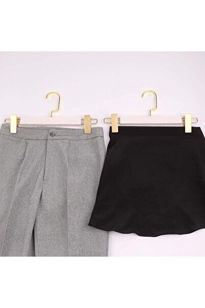 Onouqo White Wooden Hanger Clothes and Skirt Hanger Special Series Gold American Hook 12 Pieces