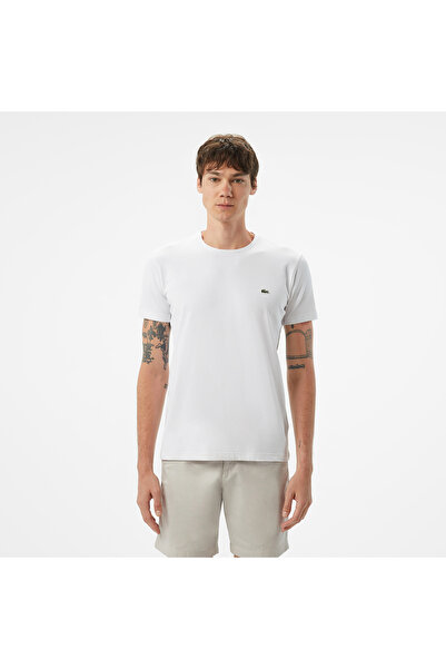 Lacoste Erkek Slim Fit Bisiklet Yaka Beyaz T-Shirt