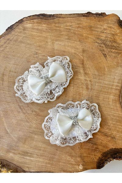 Miniminiksdesing Tulle Lace Bow 2-Piece Buckle