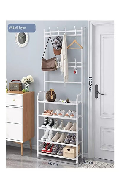 Primo Plus 5-tier Stainless Steel Coat And Shoes Rack For Home