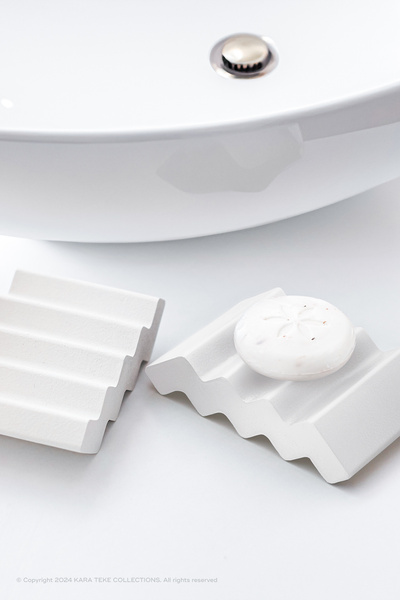 KARA TEKE COLLECTIONS Modern, Şık Ve Dekoratif, Çok Amaçlı 2'li Zigzag Beton ...