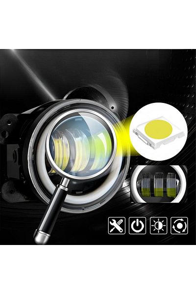 Generic مصباح ضباب عين الملاك 4 بوصات 30 وات مصباح عمل LED للدراجات النارية مصباح LED معدّل للطرق الوعرة