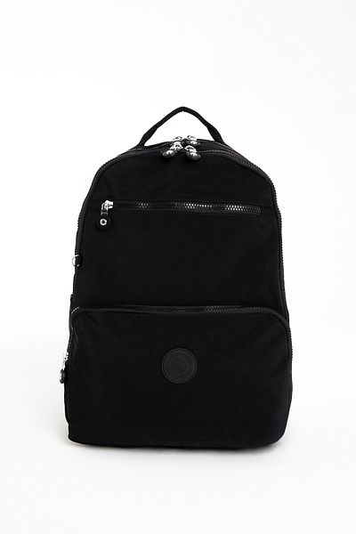 Sanmorris Unisex Αδιάβροχο μεσαίου μεγέθους Crinkle ύφασμα πολλαπλών τμημάτων Μαύρο σχολικό και ταξιδιωτικό σακίδιο φορητού υπολογιστή