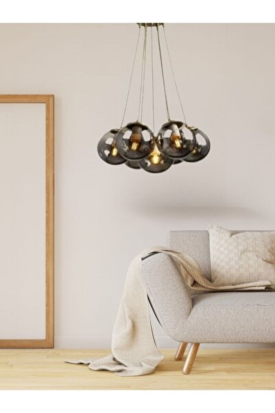 LBX LİGHTİNG BOX Yıldız Home Spor 7.li Eskitme Füme Camlı Avize