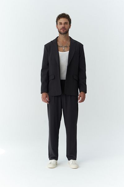 MAİ COLLECTİON Orlando Soft Black Men's Jacket Pants Set