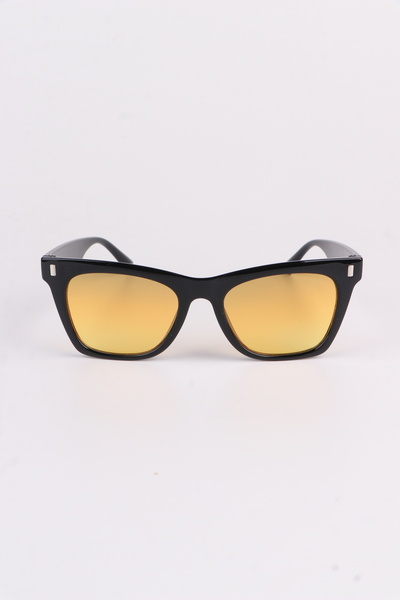 Eyesofia Iris Unisex Black Yellow Vintage Sunglasses
