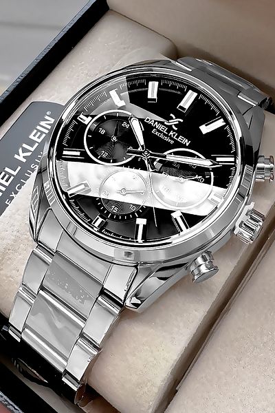 Daniel Klein Men's Silver Color Function Wristwatch and Bracelet Set - DKE2049C1