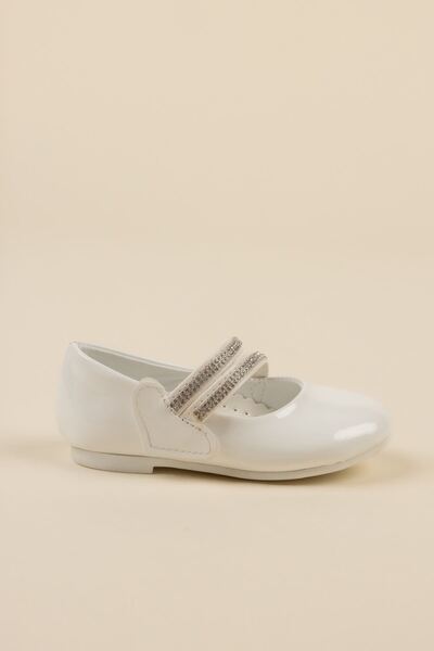 epaavm Çatal Baretli Beyaz Kız Çocuk Ayakkabı