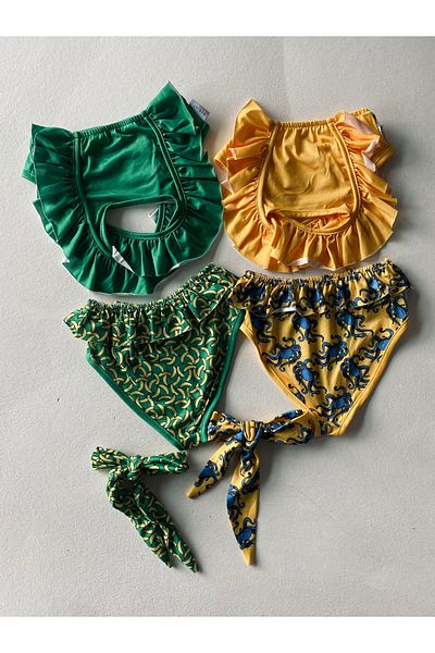 rg kidsstore Σετ μπικίνι Quick Dry για κορίτσια - 2 τεμάχια και κορδέλα