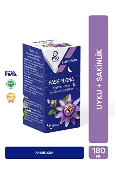EVOPHARMA Passiflora Sıvı Takviye Edici Gıda | 180 ml