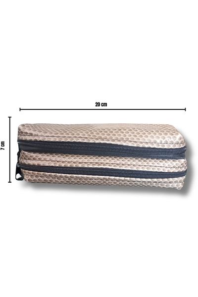 uzaktangelir 2 Compartment Patterned Pen Holder Faux Leather