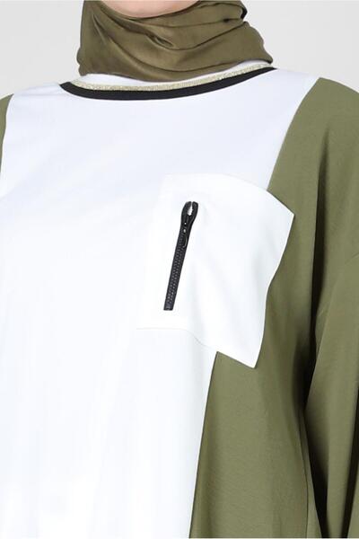 Alvina Two-Color Tunic with Elastic Cuffs 43914