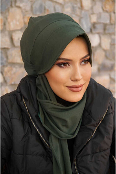Aişe tesettür Khaki Ready-made Scarf Hijab Hat