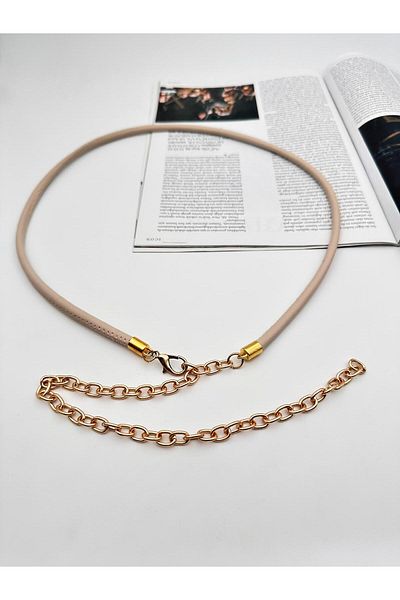 MODAM HİFA Gold Detailed Rope Belt Chain Belt Dress Belt Shirt Belt Jacket Belt