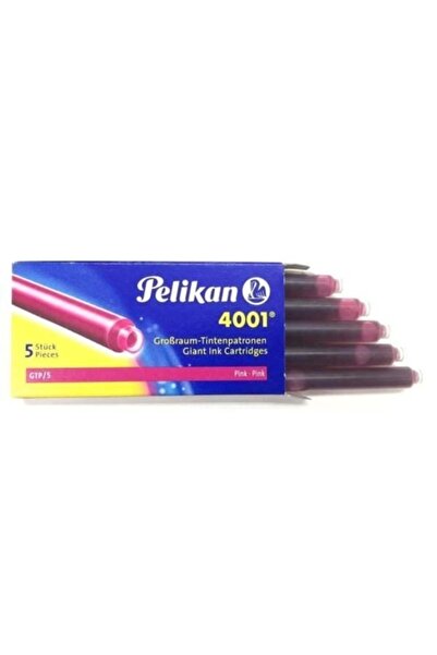 Pelikan 4001 Uzun Mürekkep Kartuşu 5`li Kutu PEMBE