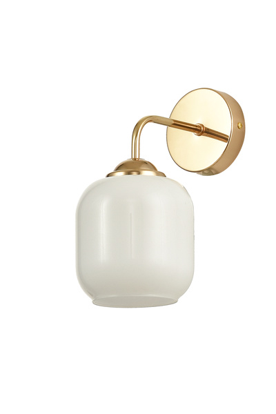 Avizemoda Siena Sconce White Glass Living Room Modern (Gold Plated)