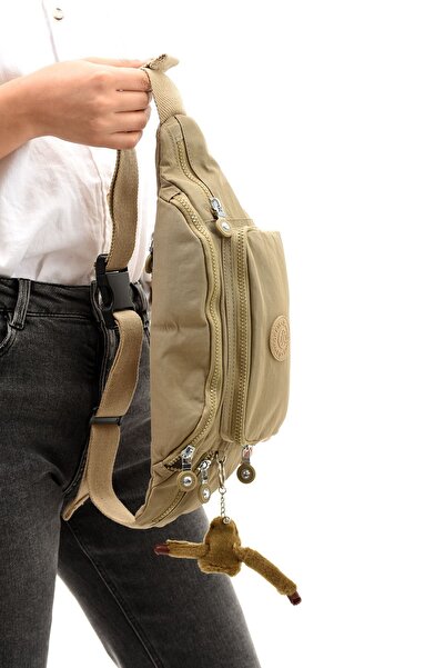 Sanmorris Unisex Beige and Sand Color Adjustable Waist and Shoulder Bag - Water Resistant Clinker Fabric