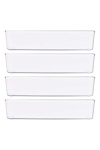 Generic 4pcs Plastic Drawer Organizers Clear