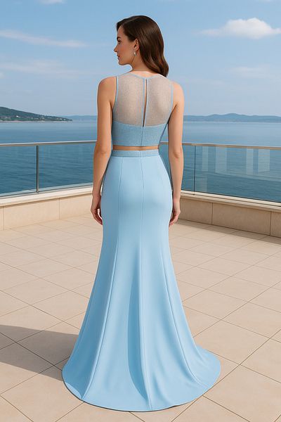 Neva Style Βρεφικό μπλε σατέν Bulava βραδινό φόρεμα με χάντρες 4359bm