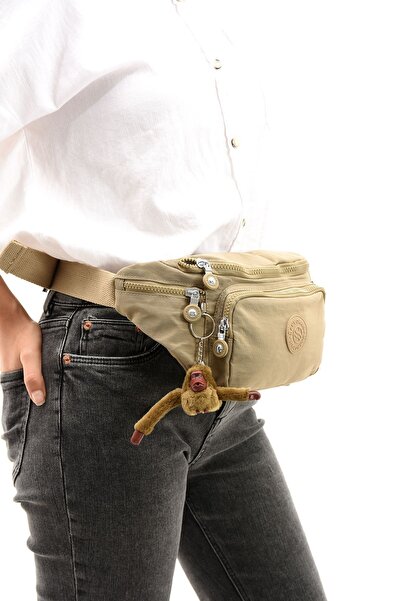 Sanmorris Unisex Beige and Sand Color Adjustable Waist and Shoulder Bag - Water Resistant Clinker Fabric