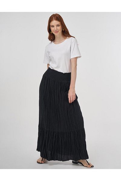 KYR Βαμβακερή φούστα Gipe Stitched Μαύρη