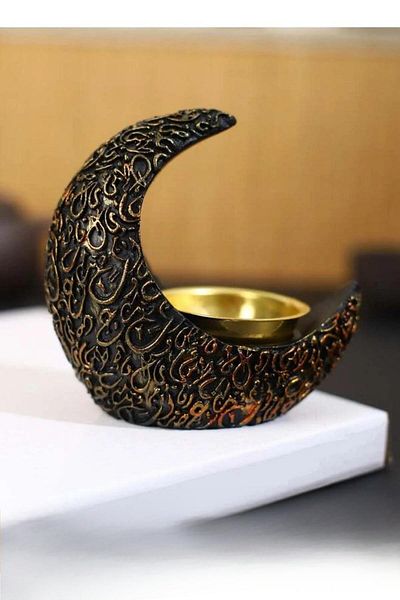 Generic Crescent Resin Incense Burner Arab Ramadan Moon Crescent Incense Holder
