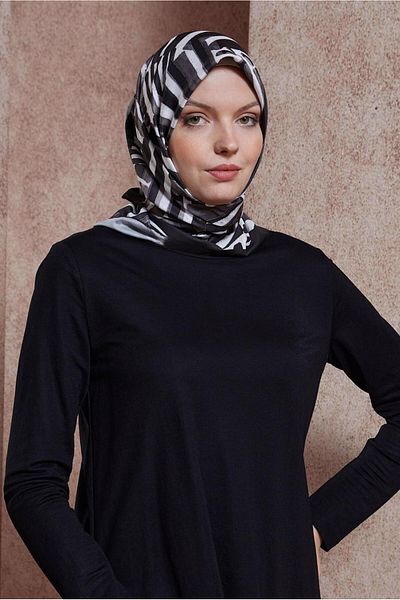 Alvina Φουλάρι ALVİNA 8425 Model - Μοτίβο με ραβδί