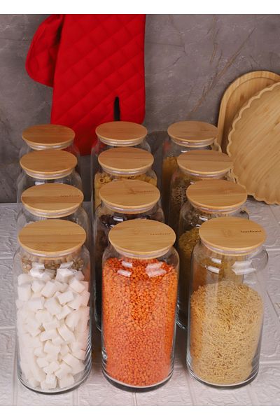 Bambum 1300ml Vacuum Bamboo Lid Glass Storage Container