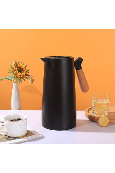 Generic قارورة حرارية معزولة باللون الأسود مع شاشة عرض لدرجة الحرارة، زجاجة ماء ساخنة صغيرة، ترمس مكتبي