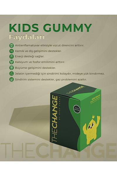 The Change By Özge Yakak Kids Chewable Gummy |   Immune Support with Vitamin D, Vitamin C and Zinc for Children