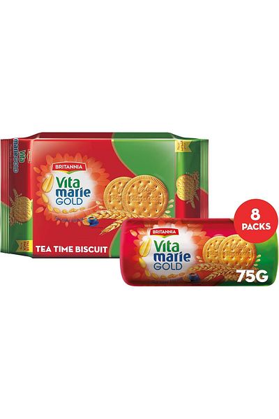 Britannia Vita Marie Gold Tea Time Biscuits Value Pack 8 x 66 g