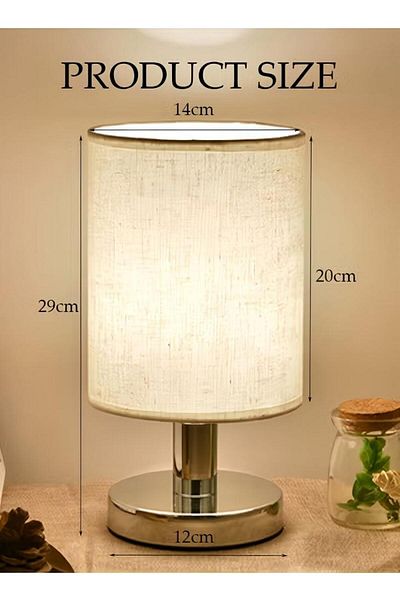 Generic Bedside Table Lamp, Modern Retro Style Chrome Table Lamp
