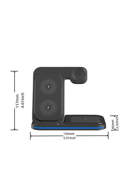 Holatec Hızlı Şarj 3in 1 Mag Safe Tutucu Kompakt Stand Telefon Saat Kulaklık Aynı Anda Hızlı Şarj
