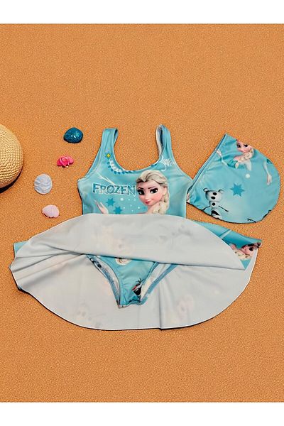 MİLAYS LİFE HOME COLLECTİON Girl's Skirt Boned Swimsuit Bikini