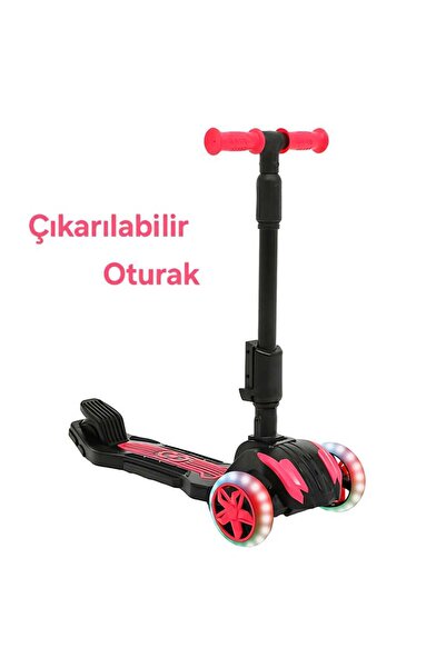 Scooter Cool Wheels3 Tekerlekli LED Işıklı Oturaklı Çocuk Scooter 3-7 Yaş