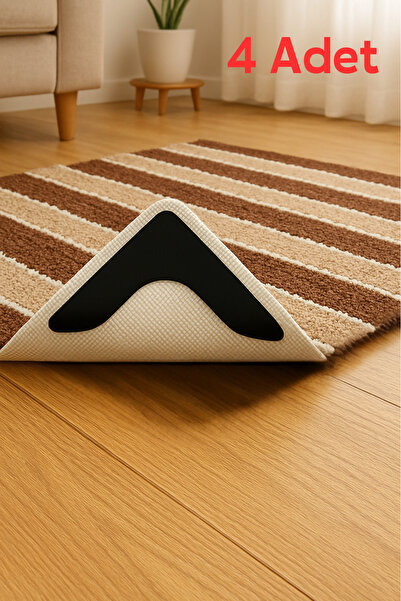 BEYZANA 4 Adet Halı Kaydırma Önleyici Bant ,Köşeli Çift Taraflı Halı Yapıştır...