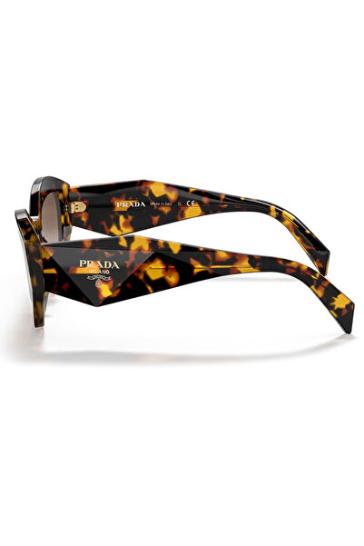 Prada Woman Irregular Sunglasses- Pr 07ys - Lense Size:53mm - Honey Havana
