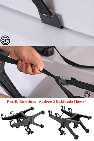 OTY 2 Bisiklet Taşıma Aparatı Yeni Nesil Tüm Araçlara Uyumlu (Suv-Sedan-Hacback-Hafif Ticari )
