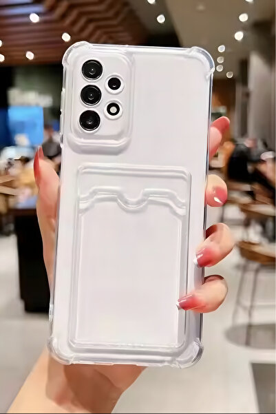 Fibaks Samsung Galaxy A23 Kılıf Kamera Koruma ve Köşe Korumalı Kartlıklı Cüzd...