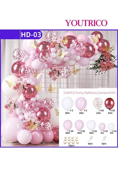 Youtrico Dreamy Macaron Balloon Garland - Pastel Colour Wedding Decoration