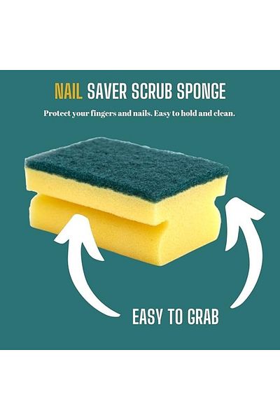 Homemate Home Mate Sponge Scourer Set – 3 Pcs | 10x7x2.5cm Heavy-duty Kitchen Scrub Pads